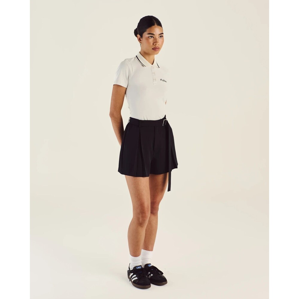 Malbon Golf Amara Pleated Shorts Belt Black Women’s Size 2 - Picture 3 of 10